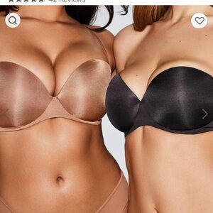 Skims ultimate strapless bra bundle NWT 34B onyx and clay
